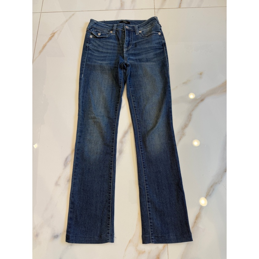 True Religion Billie Mid Rise Straight Leg Jeans Dark Wash Blue Size 27